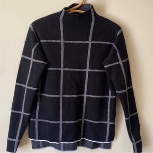 Black and White Grid Pattern Sweater